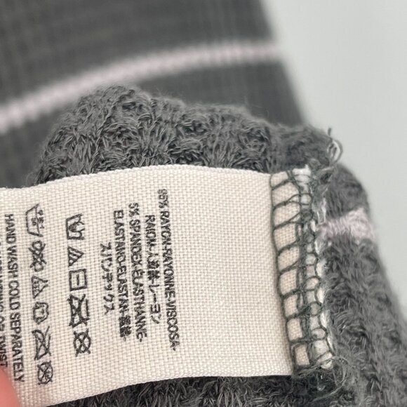 Free People Sunset Park Striped Thermal Top Oversized Slouchy Distressed Medium - Picture 6 of 6